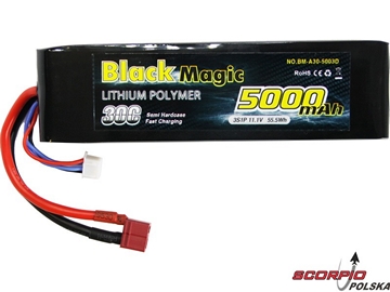 LiPol Car Black Magic 11.1V 5000mAh 30C Deans / BMA30-5000-3D