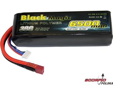 LiPol Car Black Magic 14.8V 6500mAh 30C Deans / BMA30-6500-4D