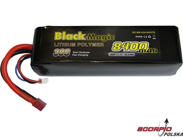 LiPol Car Black Magic 11.1V 8400mAh 30C Deans / BMA30-8400-3D