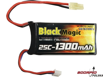 LiPol Black Magic 7.4V 1300mAh 25C Mini Tamiya / BMF25-1300-2MT
