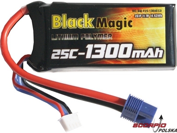 LiPol Black Magic 11.1V 1300mAh 25C EC3 / BMF25-1300-3EC3