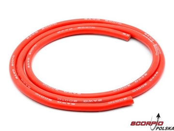 Kabel 8AWG z izolacją silikonową 1m - czerwony / DYN8865