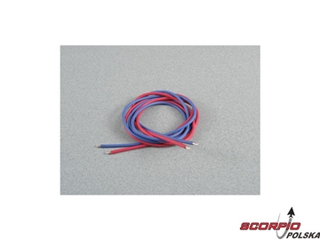 Kabel silikonowy 2.0mm x 1m czerwony / niebieski / FO-LGL-SW020