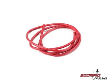 Kabel silikonowy 2.0mm x 10m czerwony / FO-LGL-SW2010R