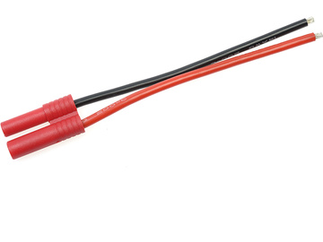 Konektor złocony 4.0mm żeński kabel 14AWG 10cm (1) / GF-1062-003