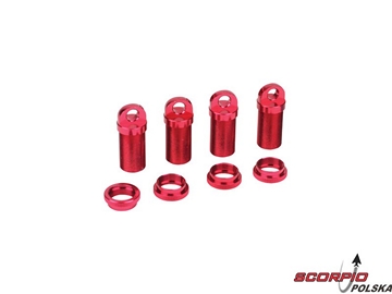 Shock Body & Adjuster Set. Alum.Red(4):MLST/2.MRAM / LOSB0960