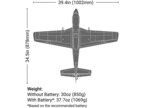 E-flite P-51D Mustang 1.0m AS3X+ SAFE Select BNF Basic