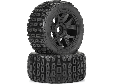 Duratrax koło 5.7" 1:6 Brutus Monster Truck, felga Ripper czarna H24mm (2) / DTX565010