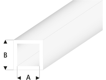 Raboesch profil ASA rurka kwadratowa przeźroczysta 2x3x330mm (5) / KR-rb430-53-3