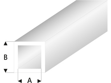 Raboesch profil ASA rurka kwadratowa przeźroczysta biała 2x3x330mm (5) / KR-rb431-53-3