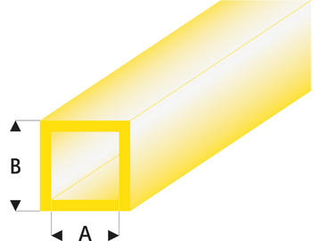 Raboesch profil ASA rurka kwadratowa przeźroczysta żółta 2x3x330mm (5) / KR-rb432-53-3