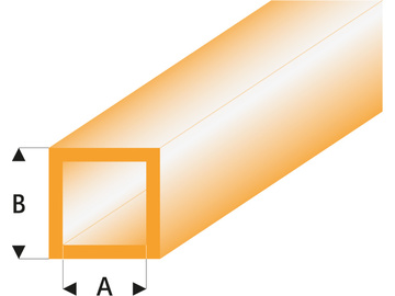 Raboesch profil ASA rurka kwadratowa przeźroczysta pomarańczowa 2x3x330mm (5) / KR-rb433-53-3