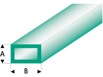 Raboesch profil ASA rurka prostokątna transparentna zielona 2x4x330mm (5) / KR-rb444-53-3