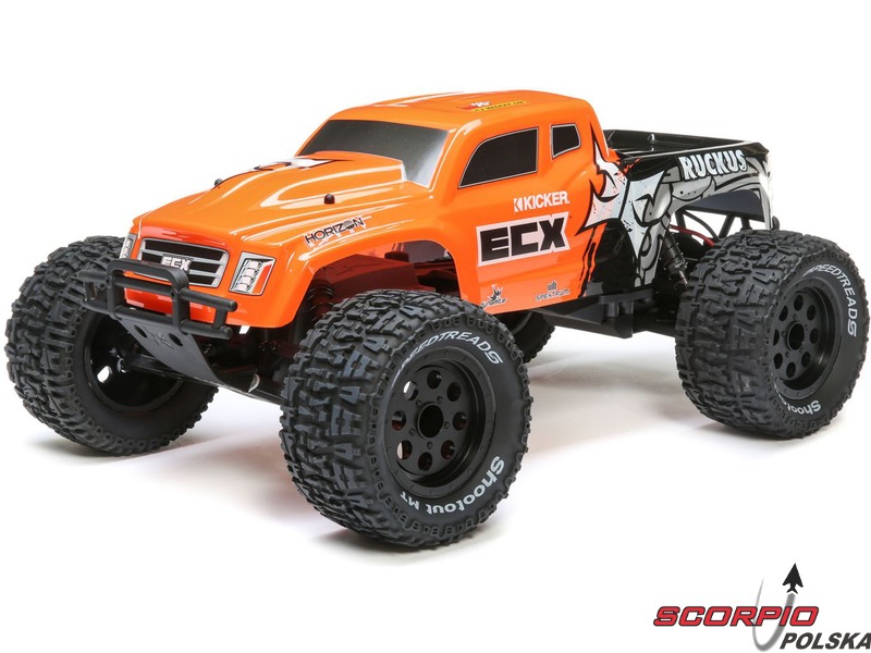 ECX Ruckus 1:10 RTR pomarańczowy (ECX03431T2)